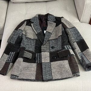 Womens Patchwork Wool Jacket